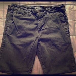 American Eagle Black Chino Pants Slim Straight